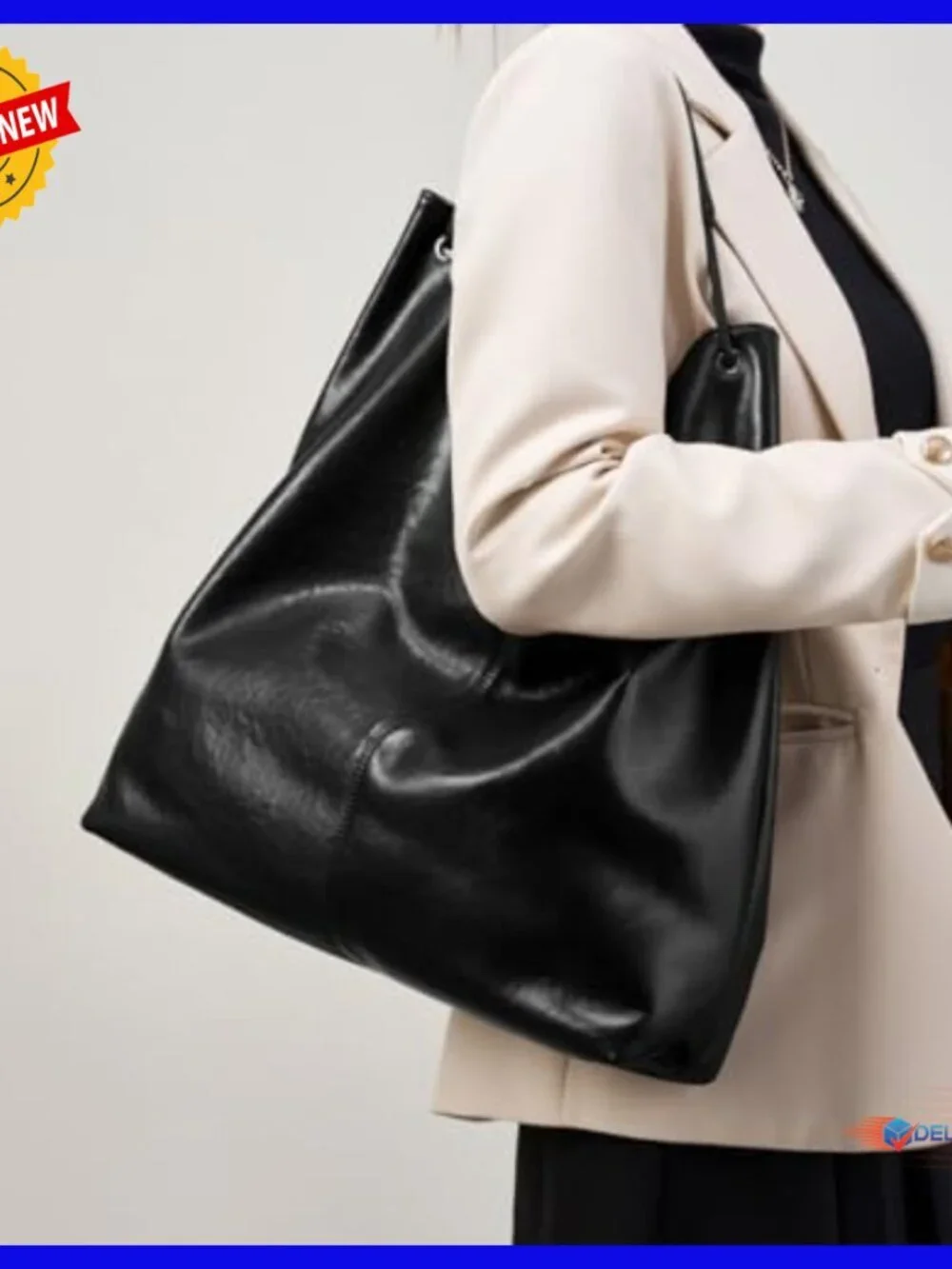 Genuine Leather Shoulder Bag Tote Hobo Handbag Spacious Compartments